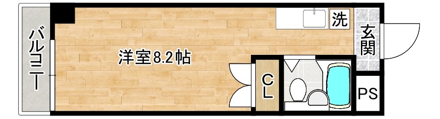 クロスロード清水  402号室 間取り