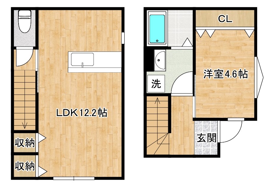 グラン下富野Ⅱ 2号室 間取り