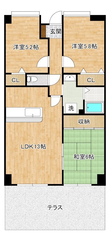 ヴィラ森田 102号室 間取り