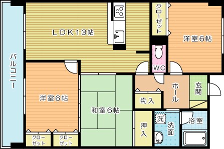 マキシム足立 402号室 間取り