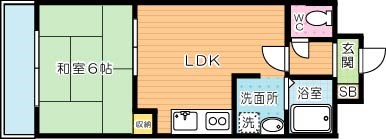 エルザビル馬借47 604号室 間取り