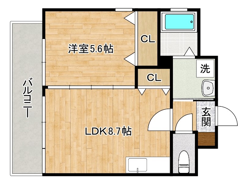 ミーナ砂津 701号室 間取り