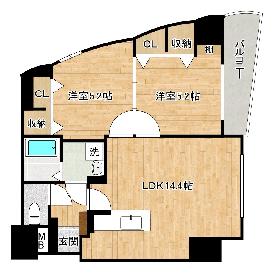 オールセインツ 307号室 間取り
