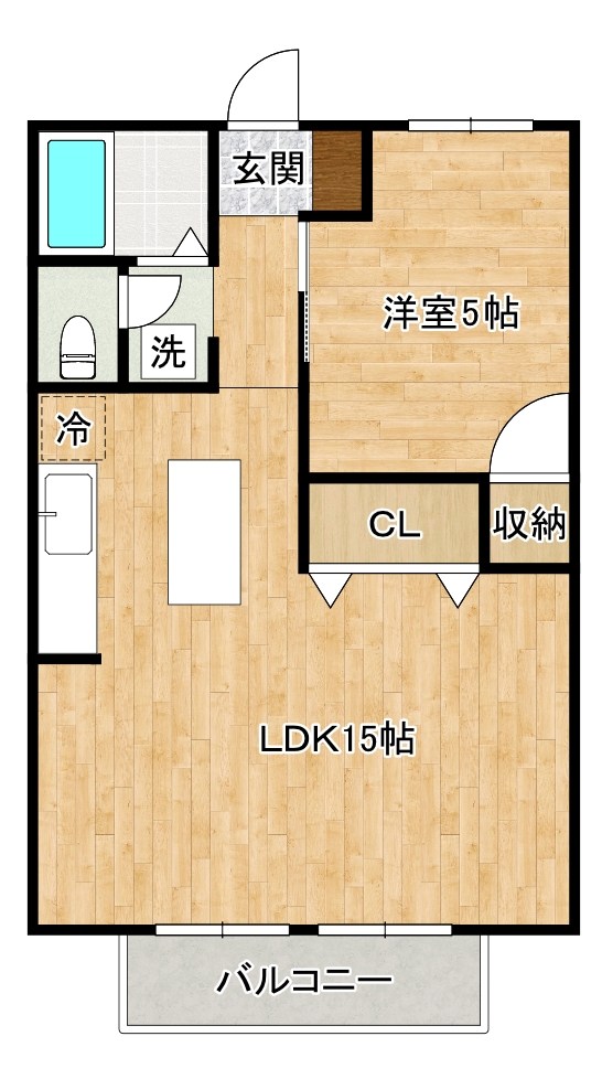 プレジールイトー 102号室 間取り