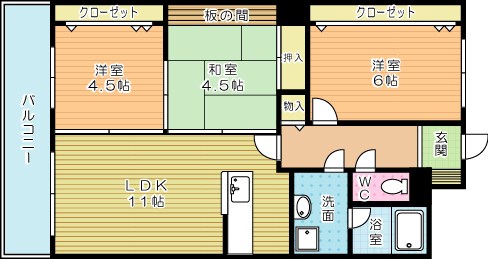 エクセル足立 202号室 間取り