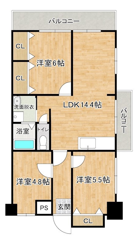 グリーンハイツ足立 303号室 間取り