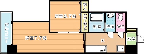 デザイナープリンセス７７ 807号室 間取り