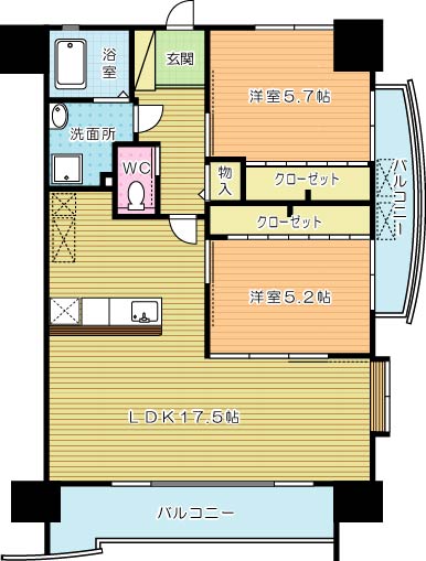 ギャラン井堀 706号室 間取り