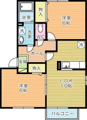 ディーフレア徳吉　A 棟 202号室 間取り
