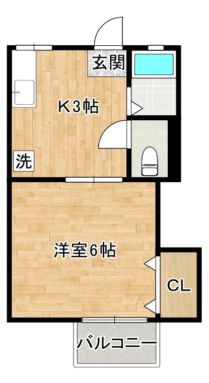 claire felicite篠崎 103号室 間取り