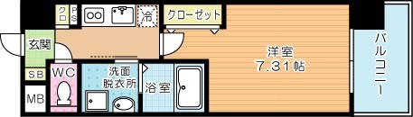 CENTERMARK三萩野(センターマーク三萩野) 1004号室 間取り