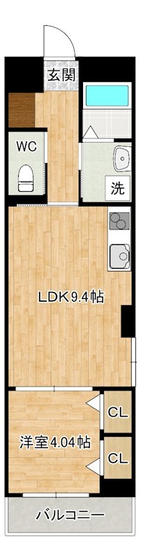 サンフローラ三郎丸 103号室 間取り