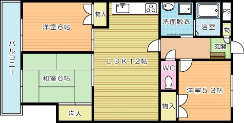 クラウンハイム若園 302号室 間取り