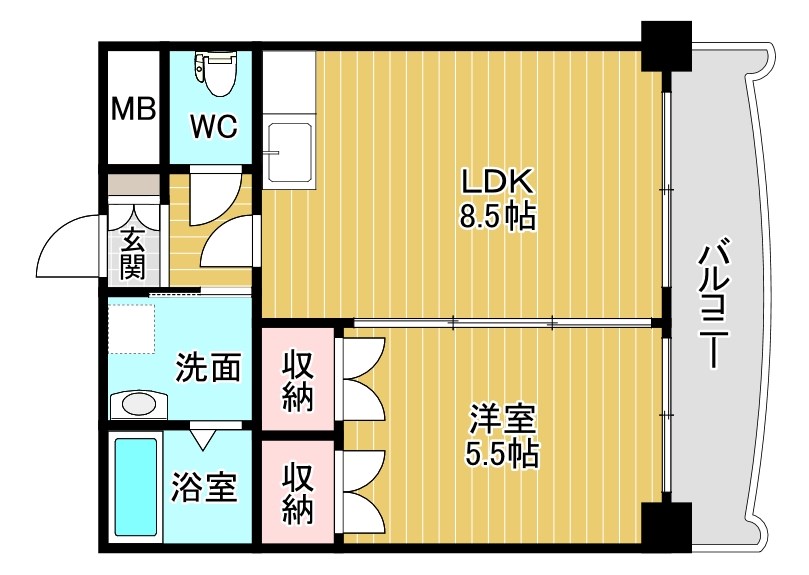 ロイヤルセンターＢＬＤ  1102号室 間取り