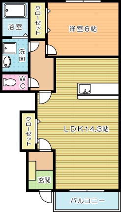 イマージュＭ　Ｂ棟 102号室 間取り