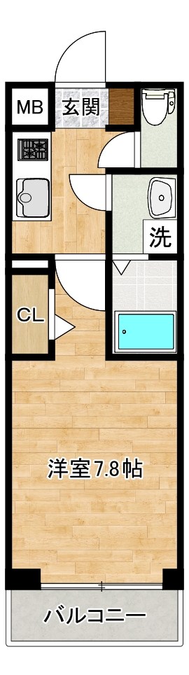 MDIプロスジョイア北九州市立大学前  302号室 間取り