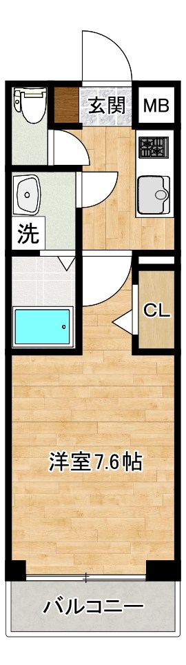 MDIプロスジョイア北九州市立大学前  603号室 間取り
