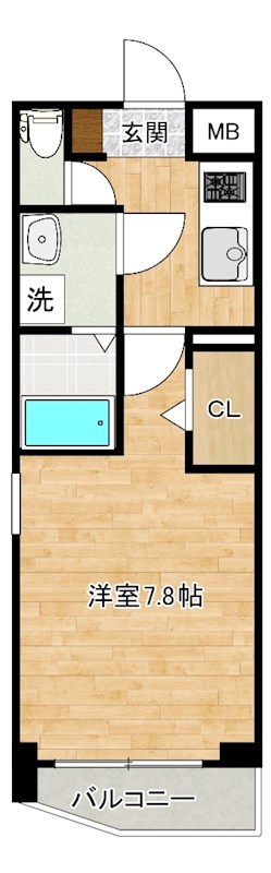 MDIプロスジョイア北九州市立大学前  606号室 間取り