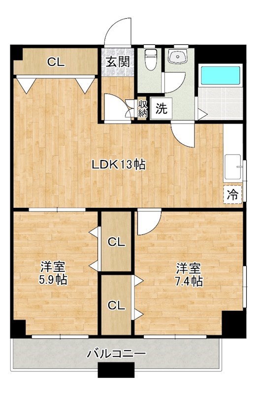 フェルト168 501号室 間取り
