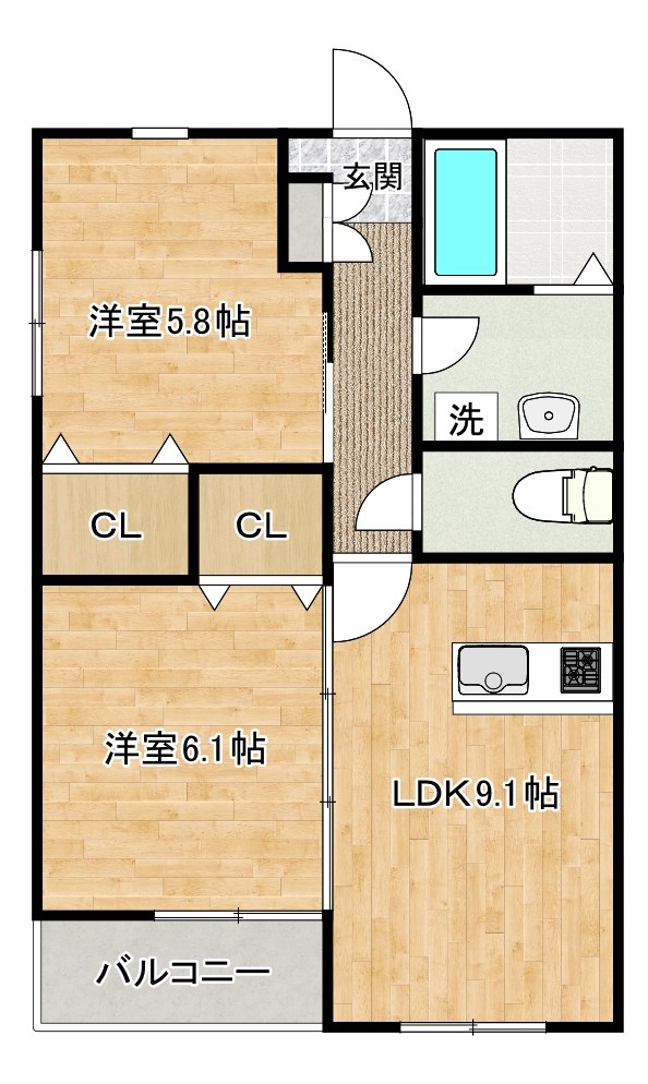 arflex社ノ木（アルフレックス社ノ木） 202号室 間取り