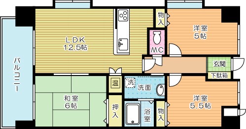 オータムパレス  505号室 間取り