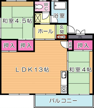赤坂ハイツ 204号室 間取り