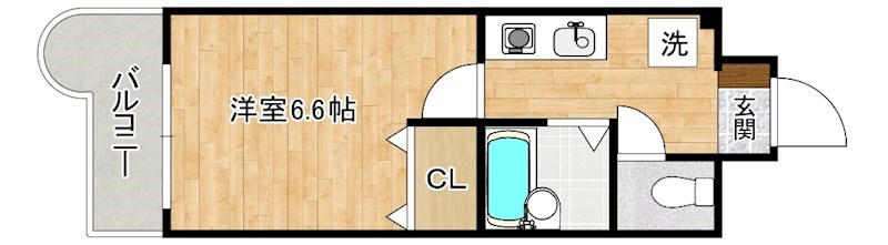シヨン北九大前 702号室 間取り