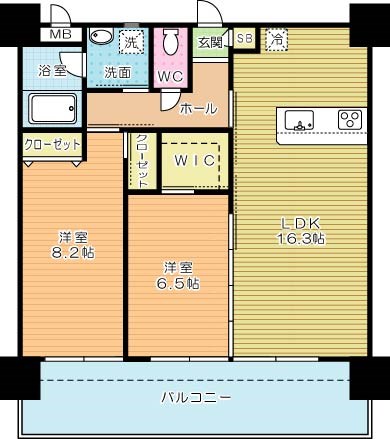 フェルト１０２１   702号室 間取り