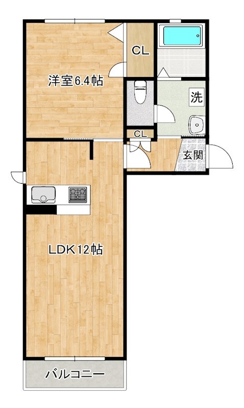 ヴィラパルコ　Ａ棟 203号室 間取り