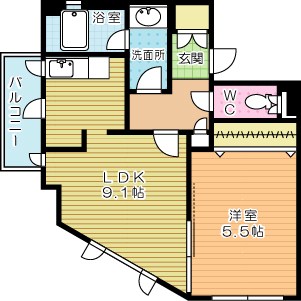 アネシス片野 401号室 間取り
