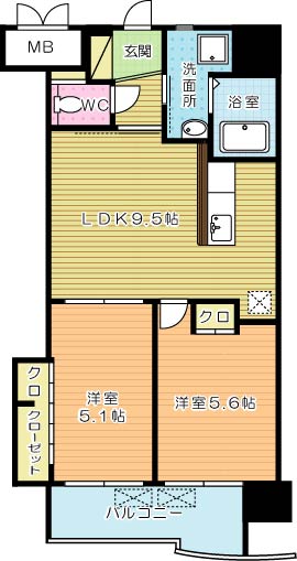 ギャラン井堀 905号室 間取り