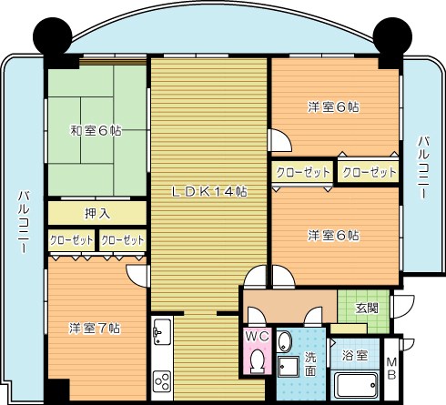 クレセール守恒 301号室 間取り