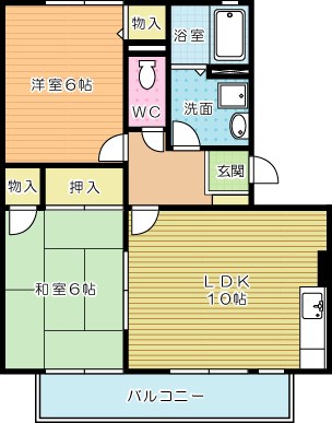 クレール徳力Ⅱ 203号室 間取り