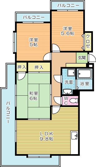 霧ヶ丘芙陽グランドマンション 201号室 間取り