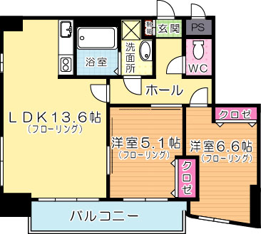 ＭＤＩロイヤルレジデンス大手町 601号室 間取り