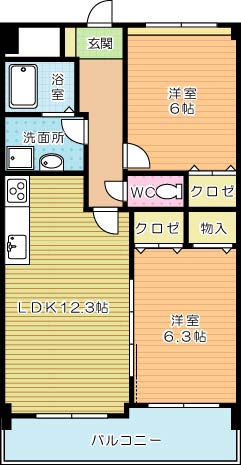 三島マンションⅠ 403号室 間取り