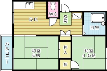 コーポ喜楽 101号室 間取り