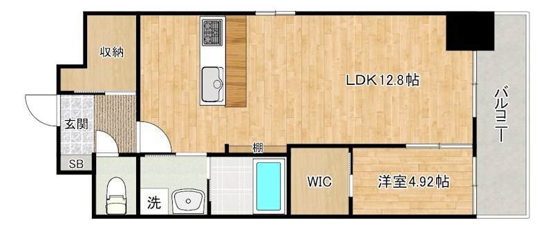 アクシオ北九州Ⅲ  1004号室 間取り