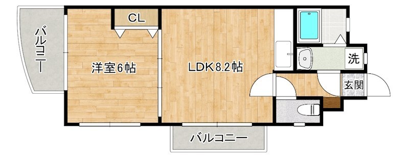 ラフィーネ小倉 406号室 間取り