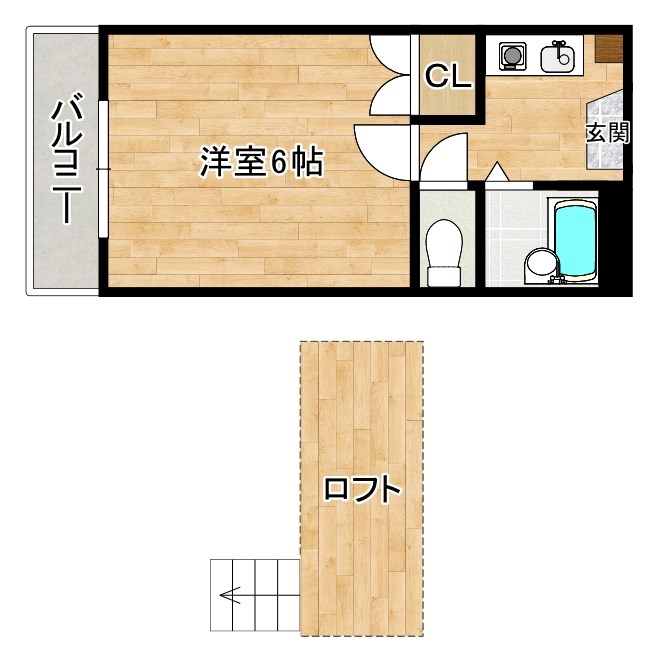 オアシス清水 103号室 間取り