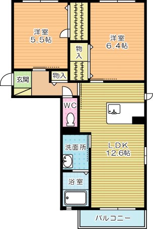 メイタイム　B棟 201号室 間取り