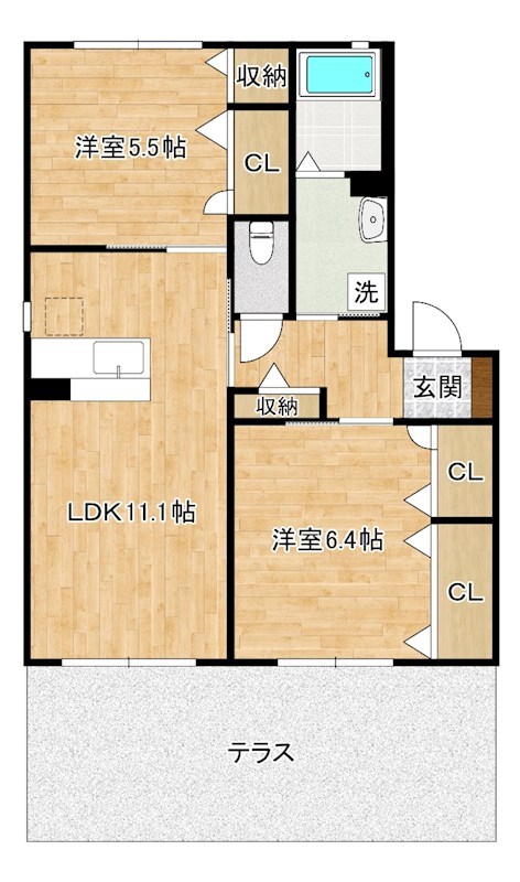 コンフォルトＭ　Ａ棟 105号室 間取り