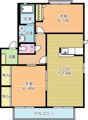 プランタン蔵　Ｂ棟 201号室 間取り