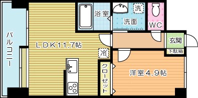 Ｊ－スクエア 905号室 間取り