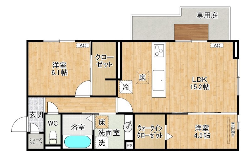 アピアランス中井 101号室 間取り
