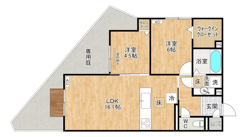 アピアランス中井 105号室 間取り
