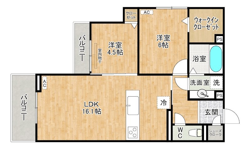 アピアランス中井 205号室 間取り