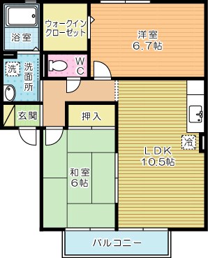 ヴィルヌーブ 202号室 間取り