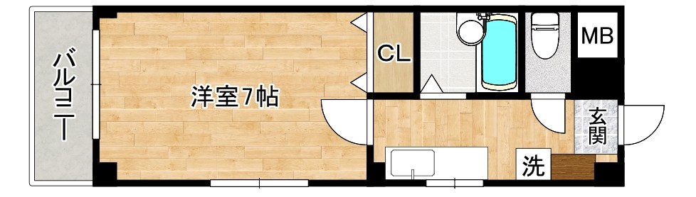 リバーライフ板櫃 101号室 間取り