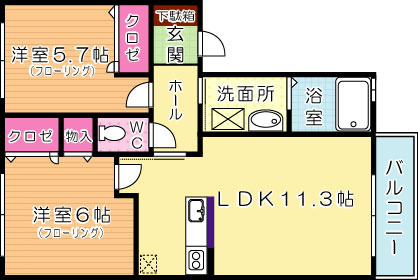 クラヴィエ松崎 105号室 間取り